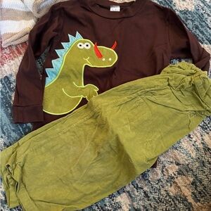 Kids Dinosaur Matching Set - Brown and Green